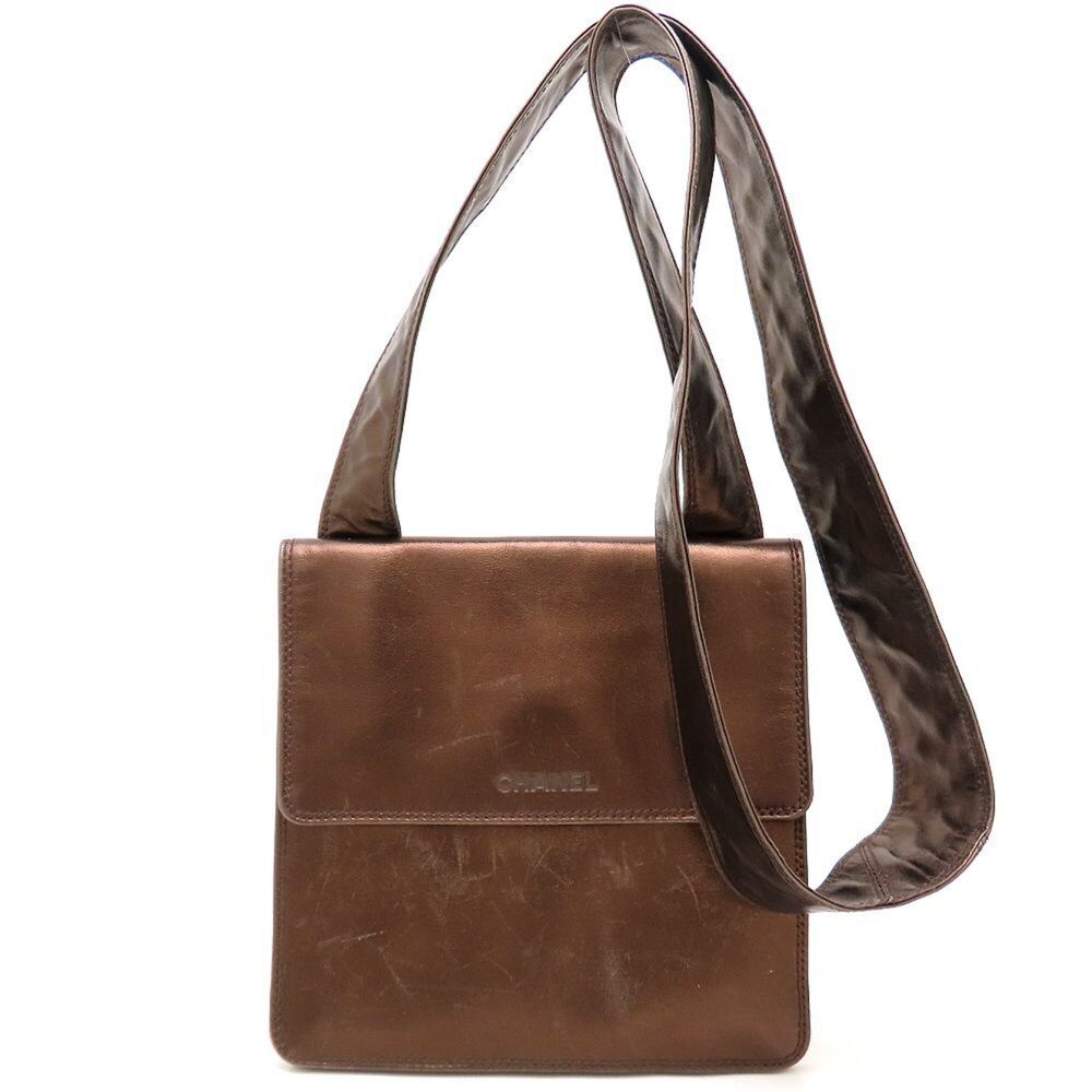 CHANEL Chanel Shoulder Bag Leather Bronze Women's 353338